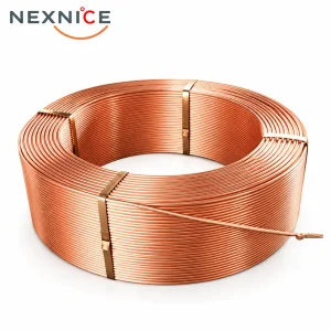 NEXNICE level wound copper tube coil with tightly layered copper tubing and securing straps