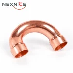 Nexnice Copper Fitting Refrigeration P-Trap C×C with two visible copper openings on a white background