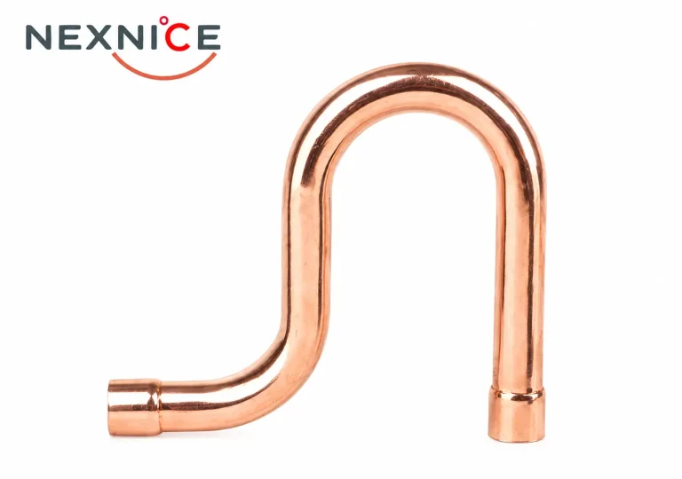 Nexnice Copper Fitting Refrigeration Return Bend C×C showing an extended U-shaped copper tube, front view