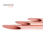 Three IGT (Inner Grooved Tube) copper pipes with beveled cut ends exposing dense micro-fin internal grooves designed for enhanced heat transfer, nucleate boiling enhancement, and maximum refrigerant turbulence in HVAC-R applications