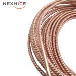 Large coil of Nexnice spiral corrugated copper tube supporting continuous lengths up to 50 meters.