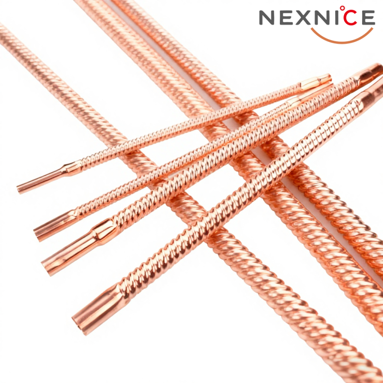 Multiple diameters of corrugated copper tubes available for OEM custom heat exchanger design.